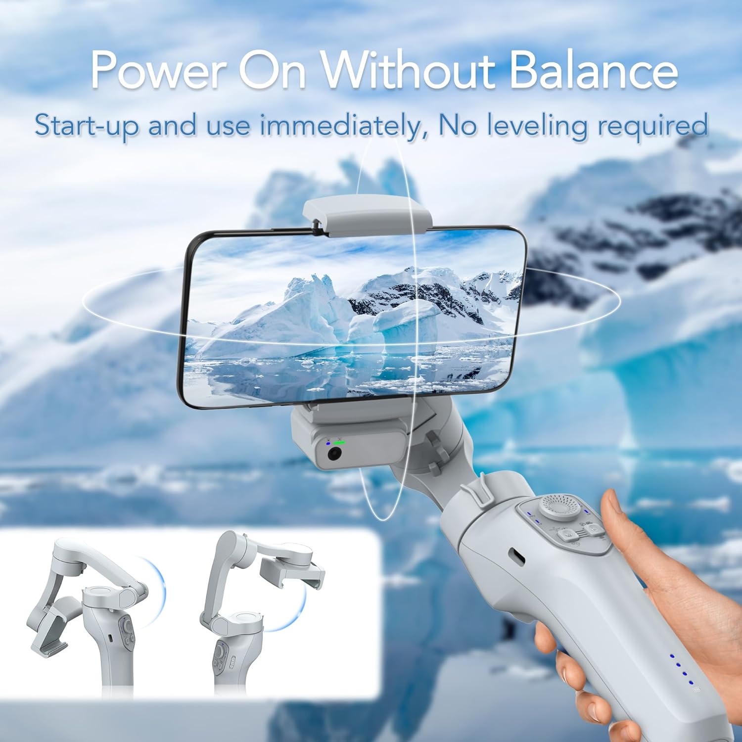 3-Axis Phone Gimbal with Magnetic AI Active Tracker,Gimbal Stabilizer for Smartphone with Fill Light,Phone Stabilizer for Video Recording,Gimbal for AndroidiPhone,TikTok YouTube Vlogging Kit