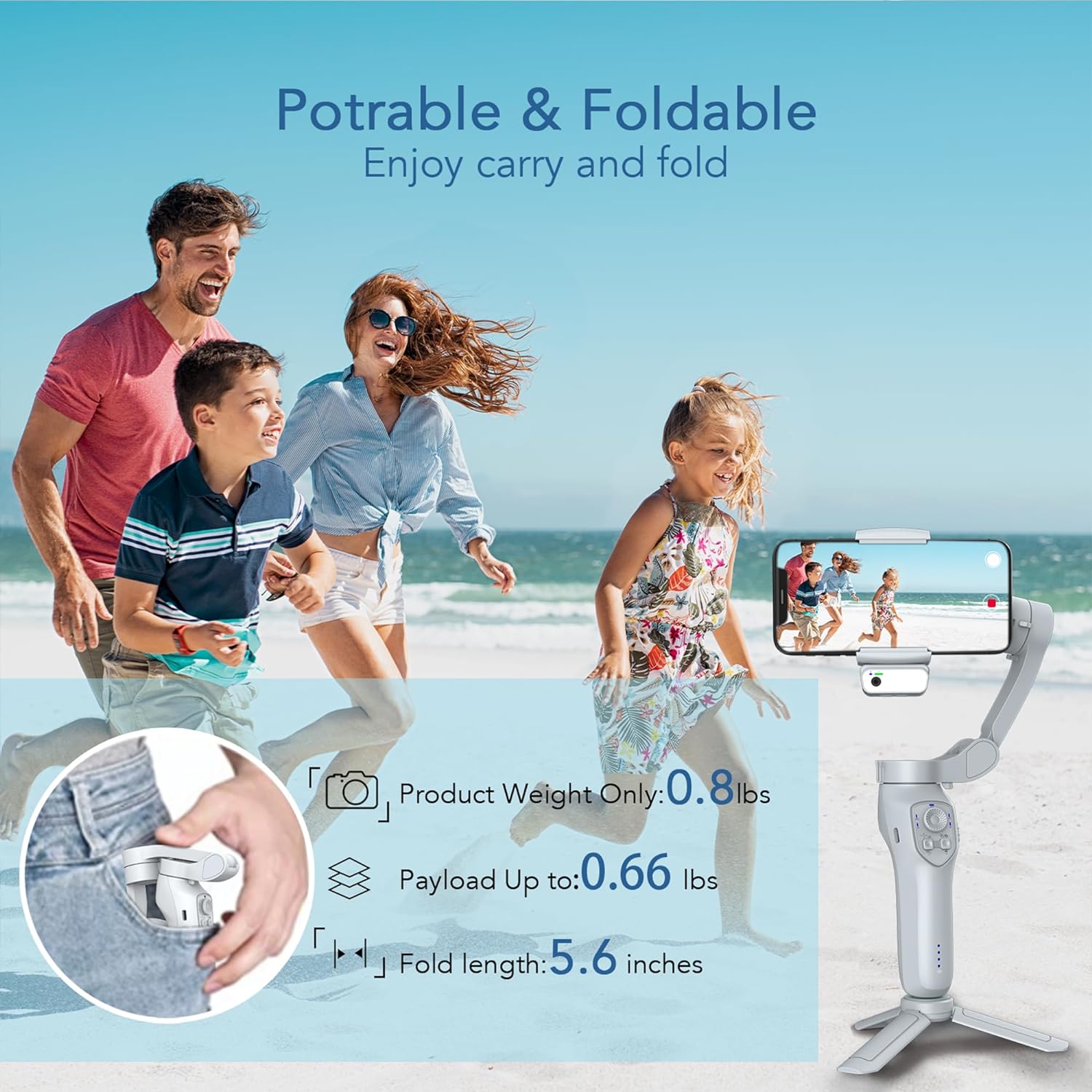 3-Axis Phone Gimbal with Magnetic AI Active Tracker,Gimbal Stabilizer for Smartphone with Fill Light,Phone Stabilizer for Video Recording,Gimbal for AndroidiPhone,TikTok YouTube Vlogging Kit