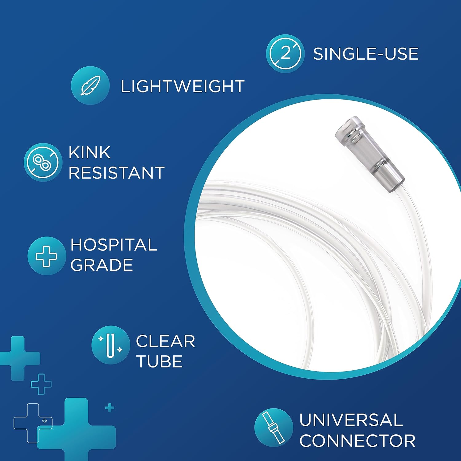 7 Foot Oxygen Nasal Cannula - 5 Pack Nasal Cannulas for Oxygen - Standard Kink Resistant Lightweight Oxygen Tubing Cannula