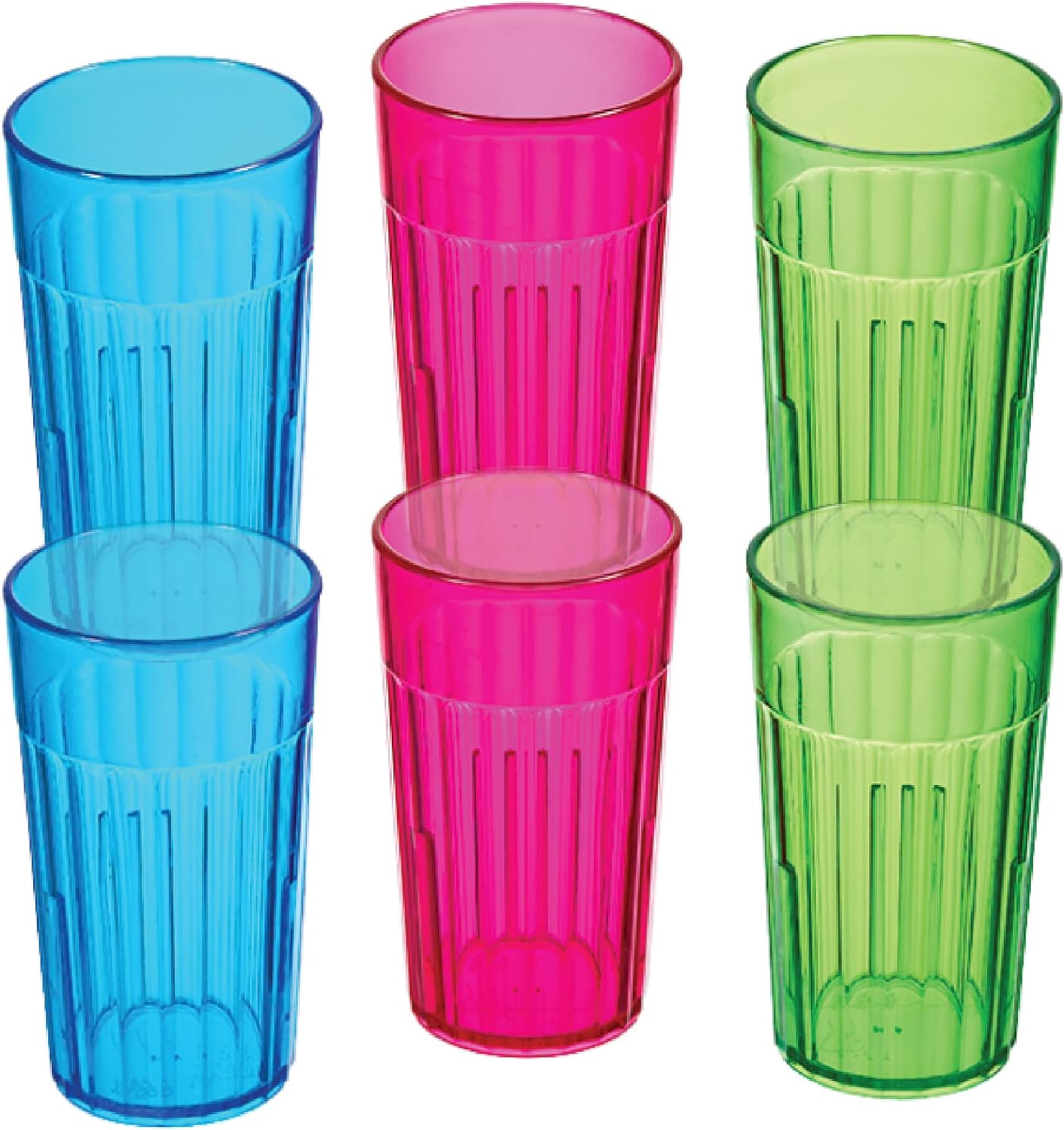 Arrow Home Products 6 oz Rainbow Plastic Tumblers, Set of 6 - Made in the USA, BPA Free Plastic - Break-Resistant Plastic Drinking Glasses for Indoor  Outdoor Use - Dishwasher Safe, Assorted Colors
