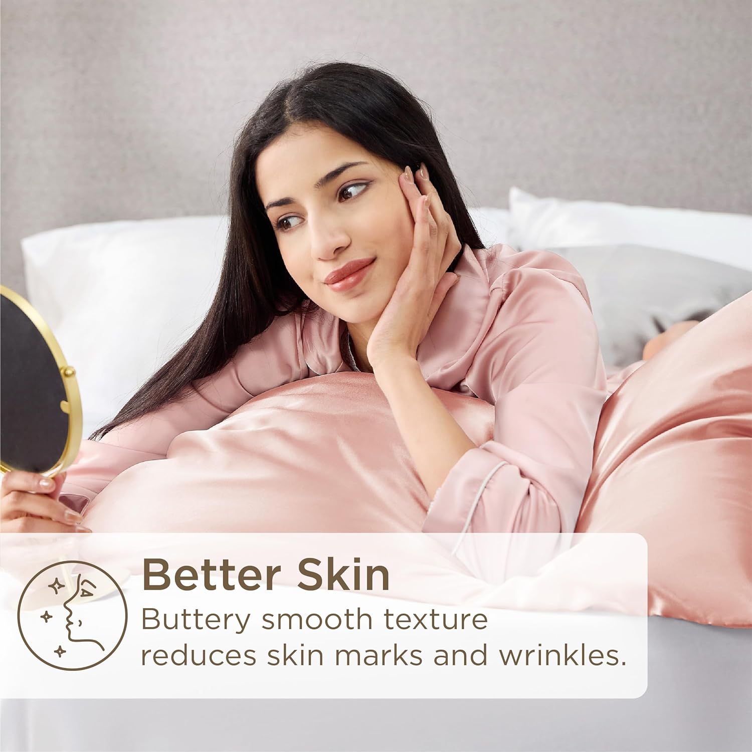 Bedsure Satin Pillowcase for Hair and Skin Queen - Silver Grey Silky Pillowcase 20x30 Inches - Set of 2 with Envelope Closure, Similar to Silk Pillow Cases, Gifts for Women Men