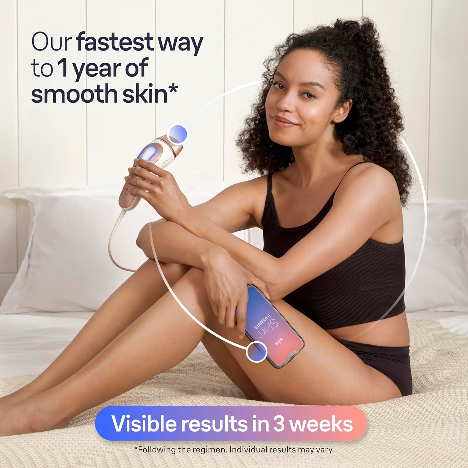 Braun IPL Long-lasting Laser Hair Removal Device for Women  Men, Skin i·Expert, at Home Hair Removal, w/ Free App, Vanity Case, Venus Razor, 4 Smart Heads, Alternative for Laser Hair Removal, PL7387