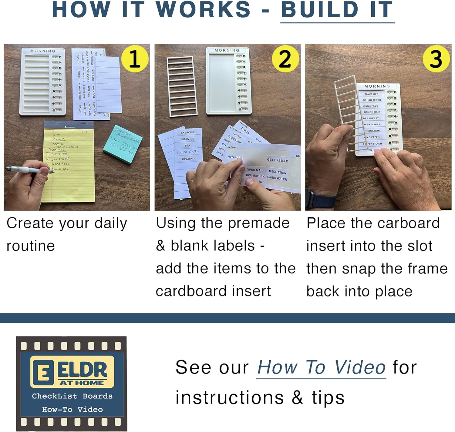 | Checklist Boards for Adults | Memory Loss Gadget for Elderly and Dementia aid | Alzheimers Activities | to Do List | Daily Planner | Caregiver Supplies |