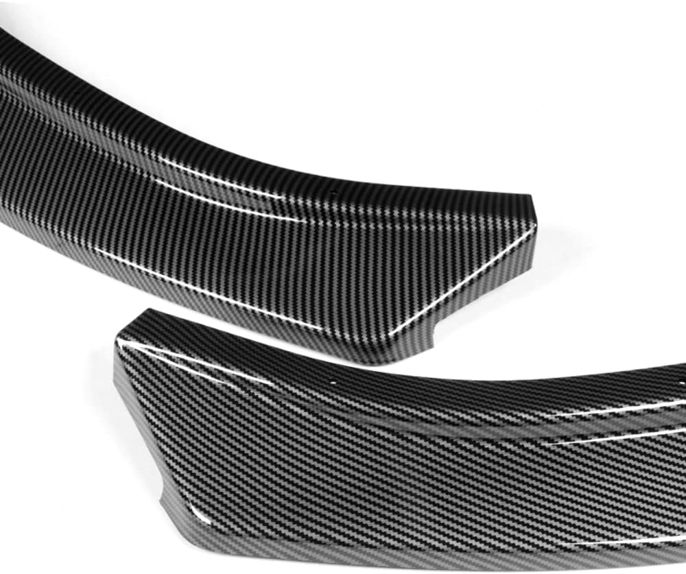 Front Bumper Lip fit for compatible with 2020-2021 Hyundai Sonata, Front Bumper Lip Spoiler Air Chin Body Kit Splitter Painted Glossy Carbon Fiber ABS, (CK-Style)