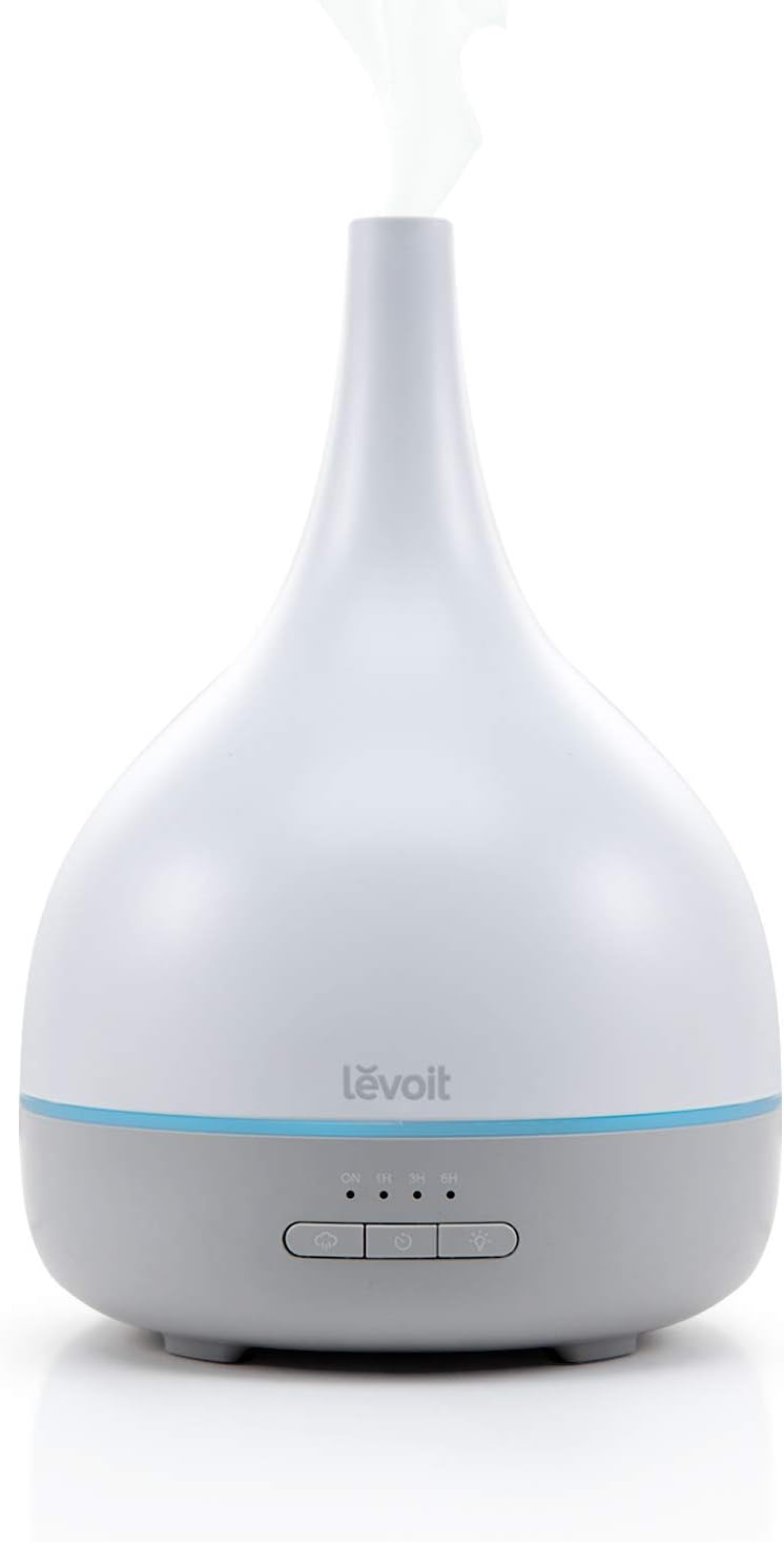 LEVOIT Essential Oil Diffuser, Aromatherapy Diffuser for Essential Oils, Cool Mist Humidifier,300ml Aroma Diffuser with 7 Color Lights  Timer, Auto Shut-off, BPA Free for Home Office Bedroom