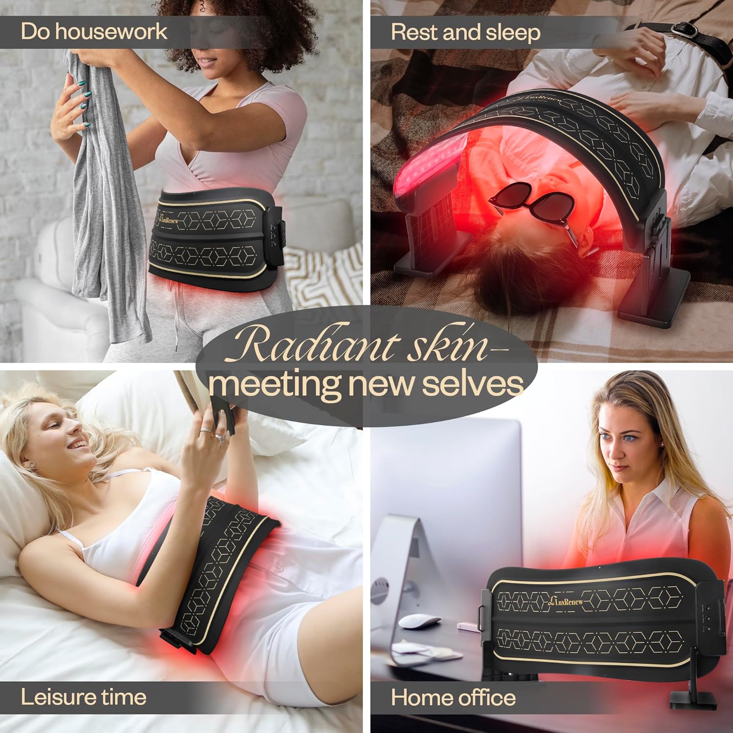 Multifunction Red Light Therapy for Body and Face, 850nm Near-Infrared Light Therapy LED Mask Facial Body Beauty Equipment for Skin Care at Home