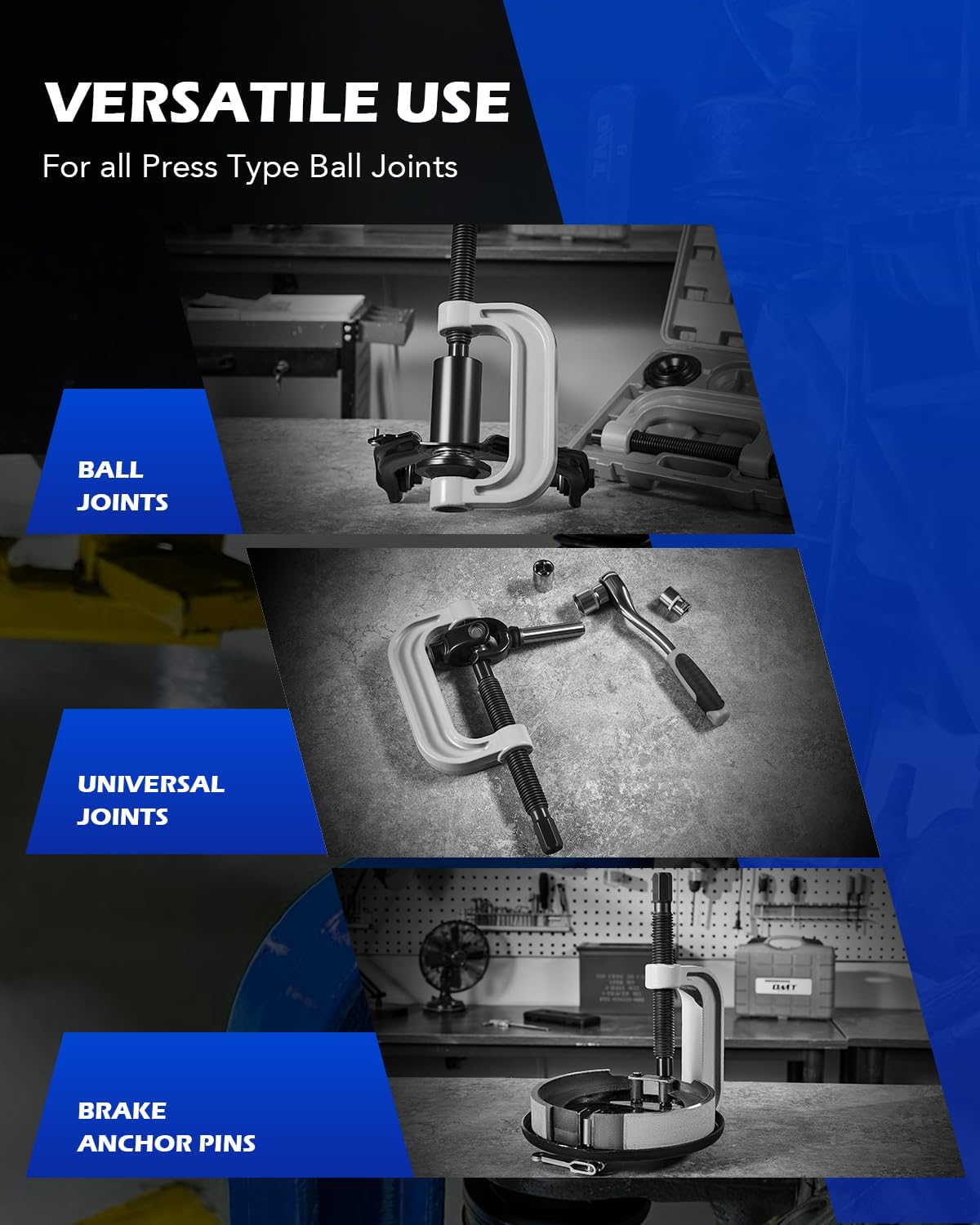 Orion Motor Tech Master Ball Joint Press Kit, 23pc Ball Joint Press  U Joint Removal Kit with Sockets and Universal Adapters, Heavy Duty Ball Joint Tool Set for Most 2WD 4WD Cars Light Trucks SUVs