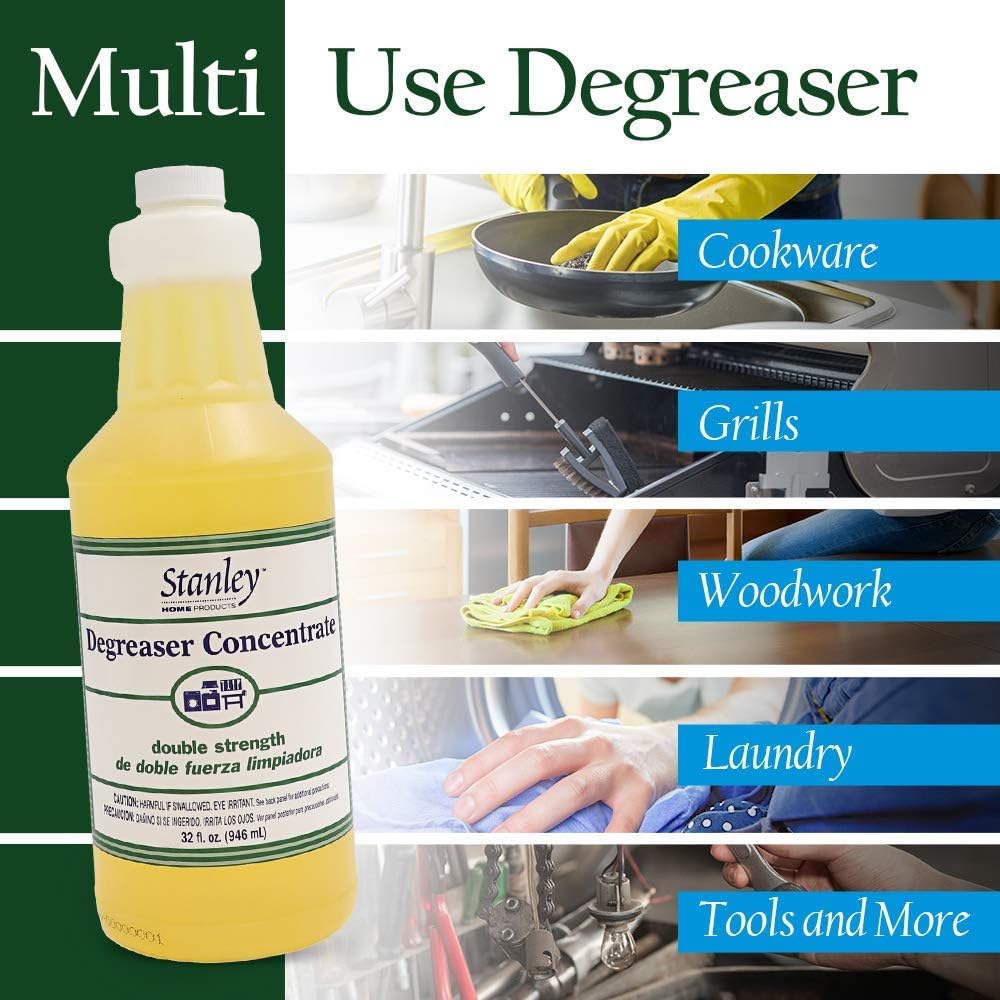 STANLEY HOME PRODUCTS Degreaser Concentrate PLUS Easy-To-Use Spray Bottle – Removes Stubborn Grease  Grime - Multipurpose Cleaner for Home  Commercial Use