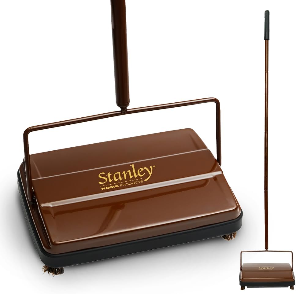 STANLEY HOME PRODUCTS Electrostatic Carpet  Floor Sweeper - Heavy Duty Lightweight Floor Cleaner - Suitable for Smooth Floors and Low Pile Rugs  Carpeting No Electricity Needed