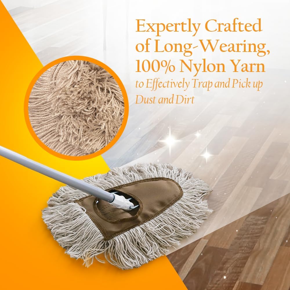 Stanley Home Products Washable Nylon Dry Mop - Removes Dust and Dirt from Surfaces and Hard to Reach Areas (Complete Mop)