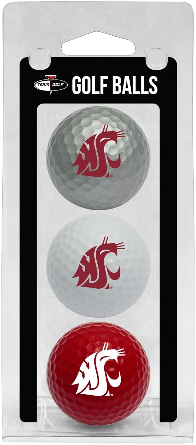 Team Golf NCAA Regulation Size Golf Balls, 3 Pack, Full Color Durable Team Imprint