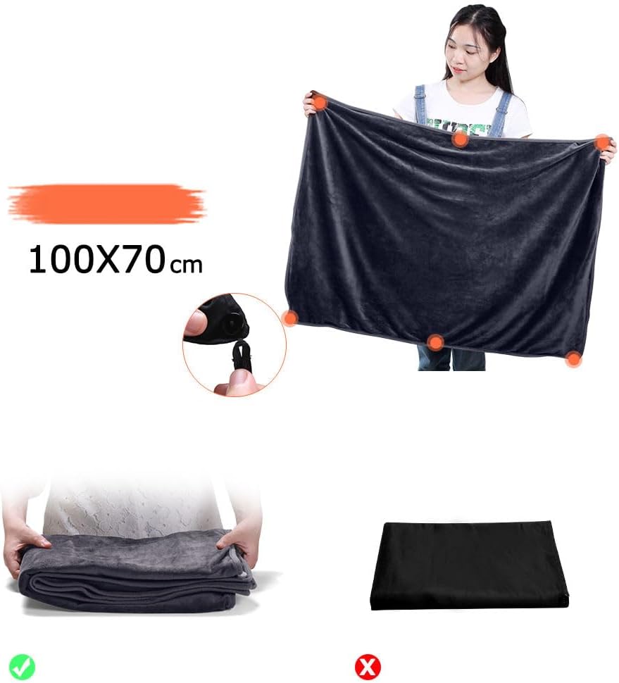 Warm Wrap Blanket Electric Heating Shawl for Men Women Kids Pets Dogs Cats Rabbits Unisex (Blue)
