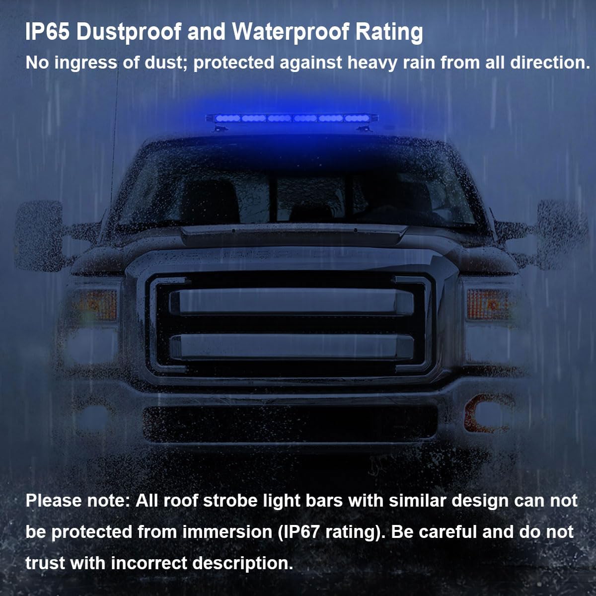 WOWTOU Rooftop Safety Flashing 56 LED Amber White Emergency Light Bar with Controller for Construction Vehicles Tow Trucks Snow Plows, Strong Magnetic Strobe Beacon Lights