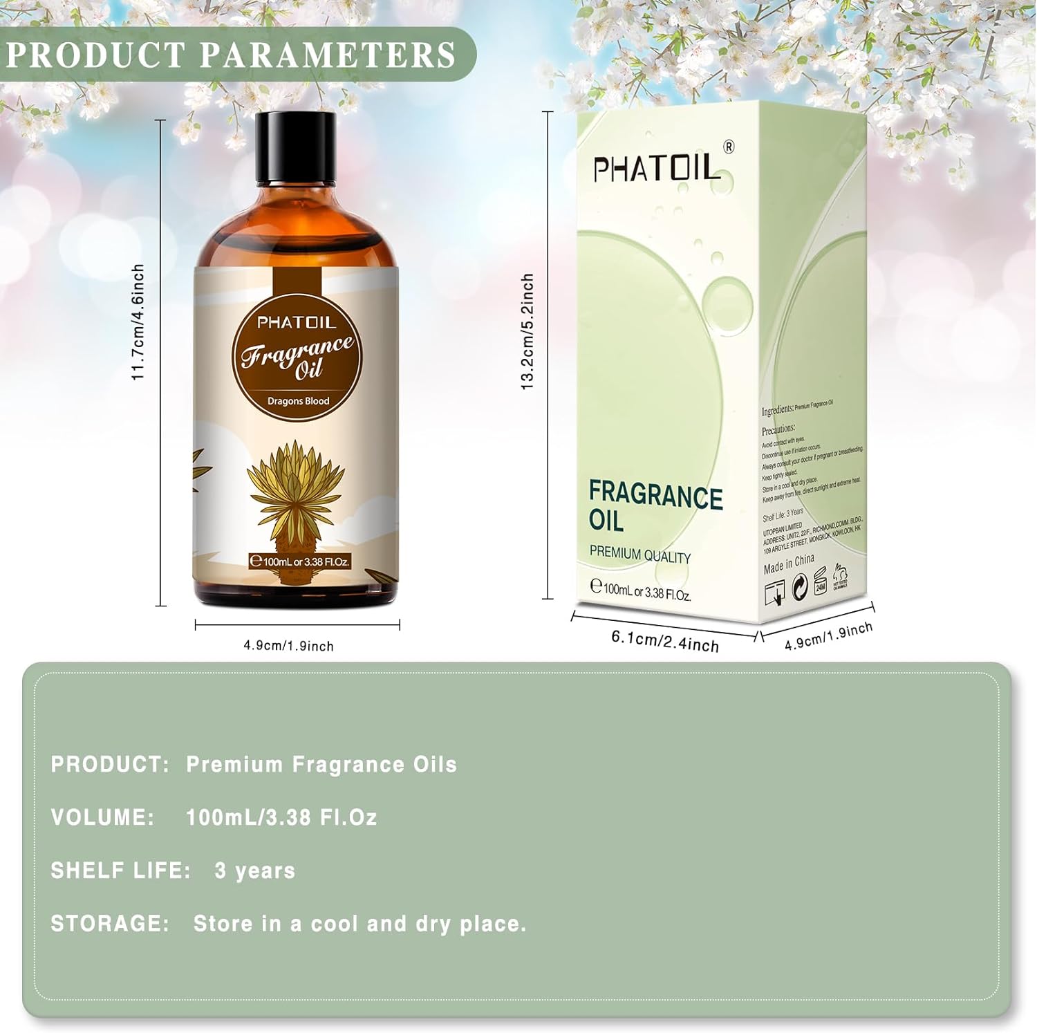 3.38FL.OZ Sandalwood Fragrance Oils for Aromatherapy, Essential Oils for Diffusers for Home, Perfect for Diffuser, Yoga, Skin Care, DIY Candle and Soap Making - 100ml