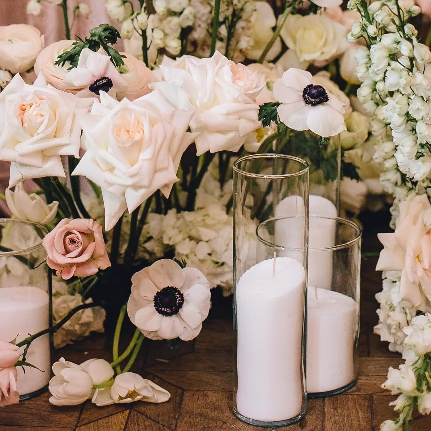 36 Pcs Glass Cylinder Vases for Centerpieces Bulk Clear Flower Vases Centerpiece Floating Candle Holders Glass Table Vases for Wedding Home Formal Dinners Decorations(14 x 3.35 Inch)