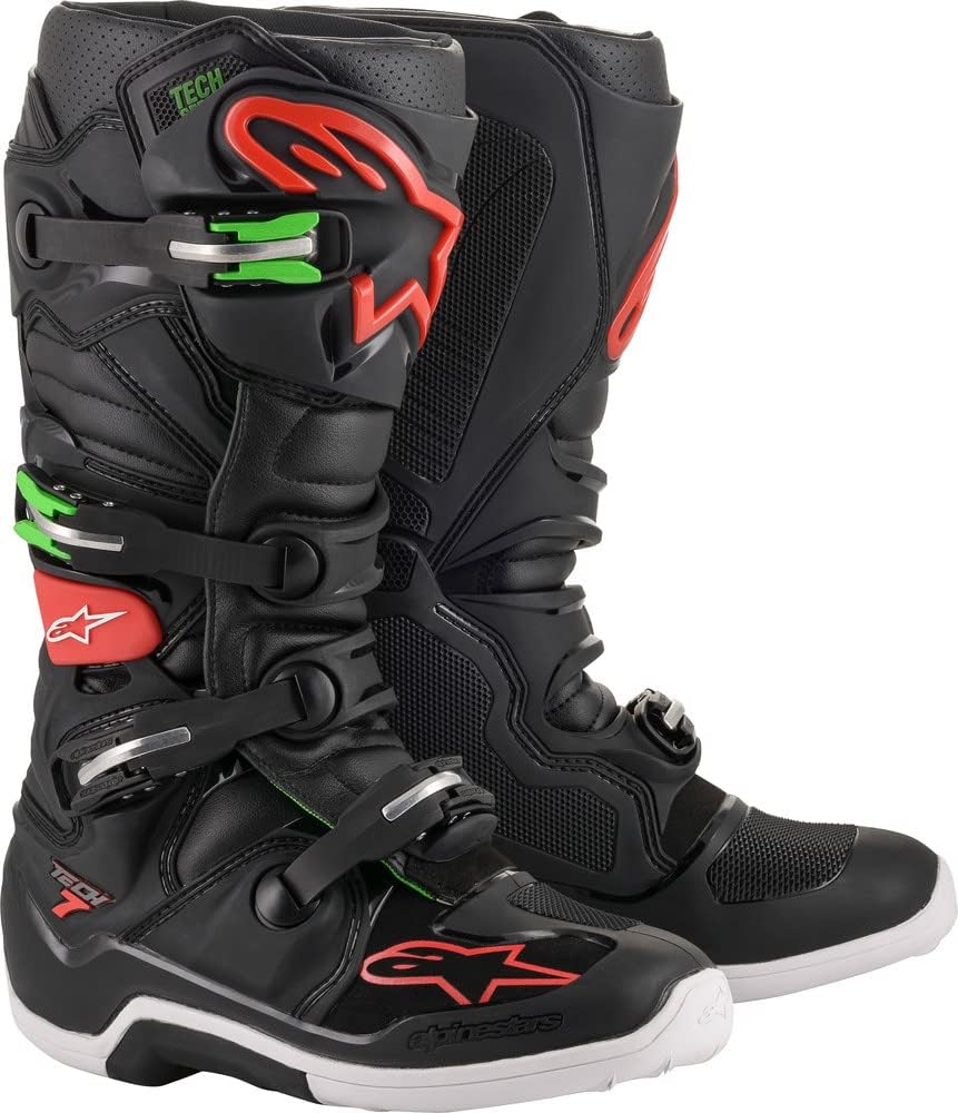 Alpinestars Unisex-Adult Tech 7 Boots Black/Red/Green Sz