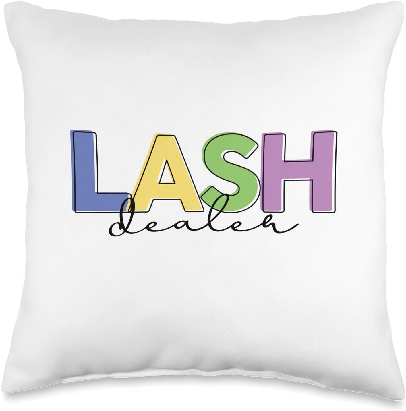 Dealer Eyelash Tech Artist Lash Throw Pillow, 16x16, Multicolor