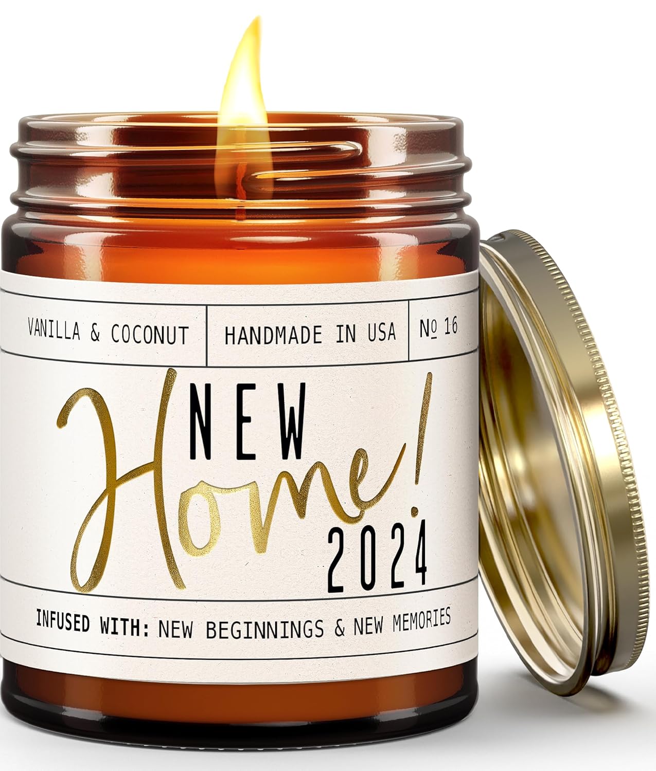 House Warming Gifts New Home, Housewarming Gifts New Home - New Home 2024 Soy Candle, w/Vanilla, Coconut  Vetiver I for New House, New Home Gifts I 9oz Jar, 50Hr Burn, Made in USA