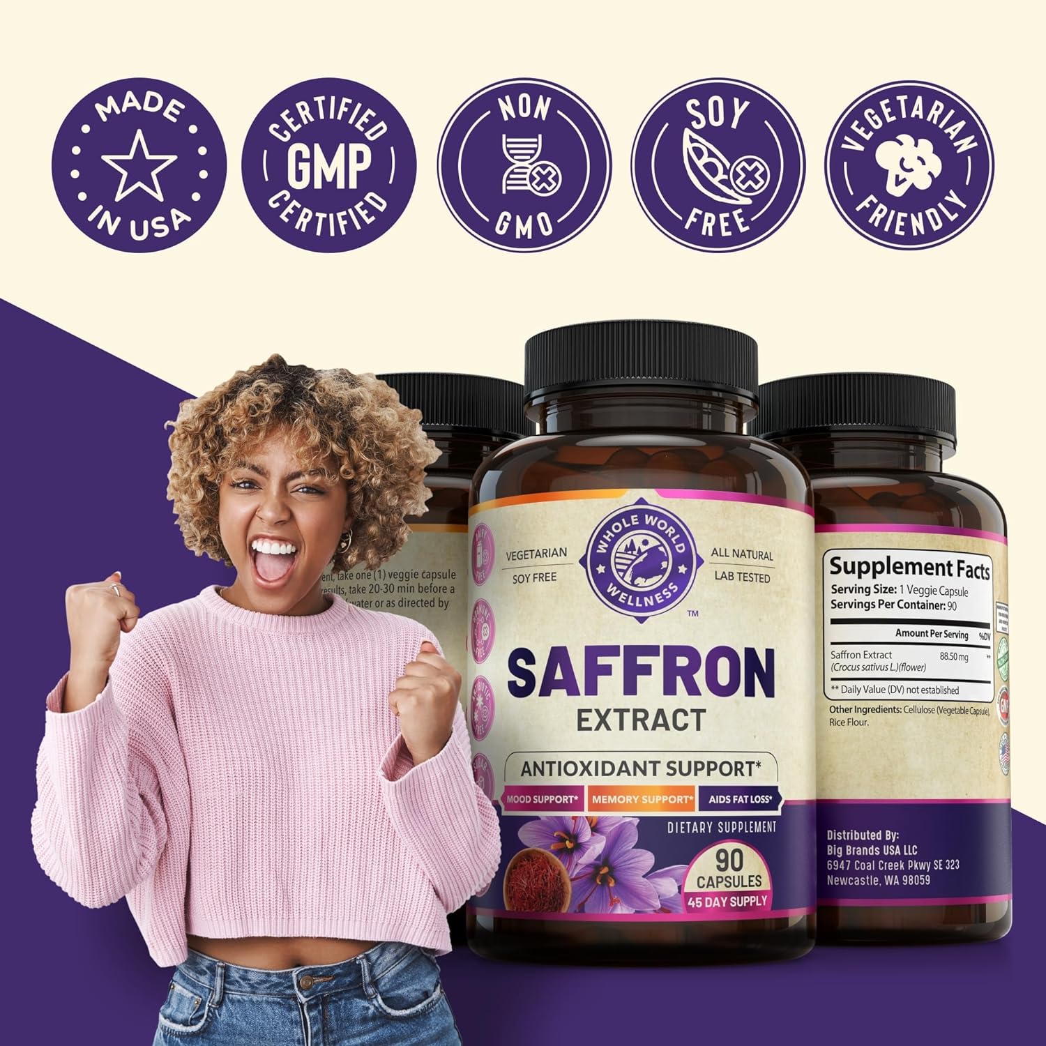 Liver Cleanse Detox Repair Formula and Pure Saffron Extract Bundle (One Bottle Each). Supports Liver Health, Energy Boost, Mood, Metabolic Function. USA Made.