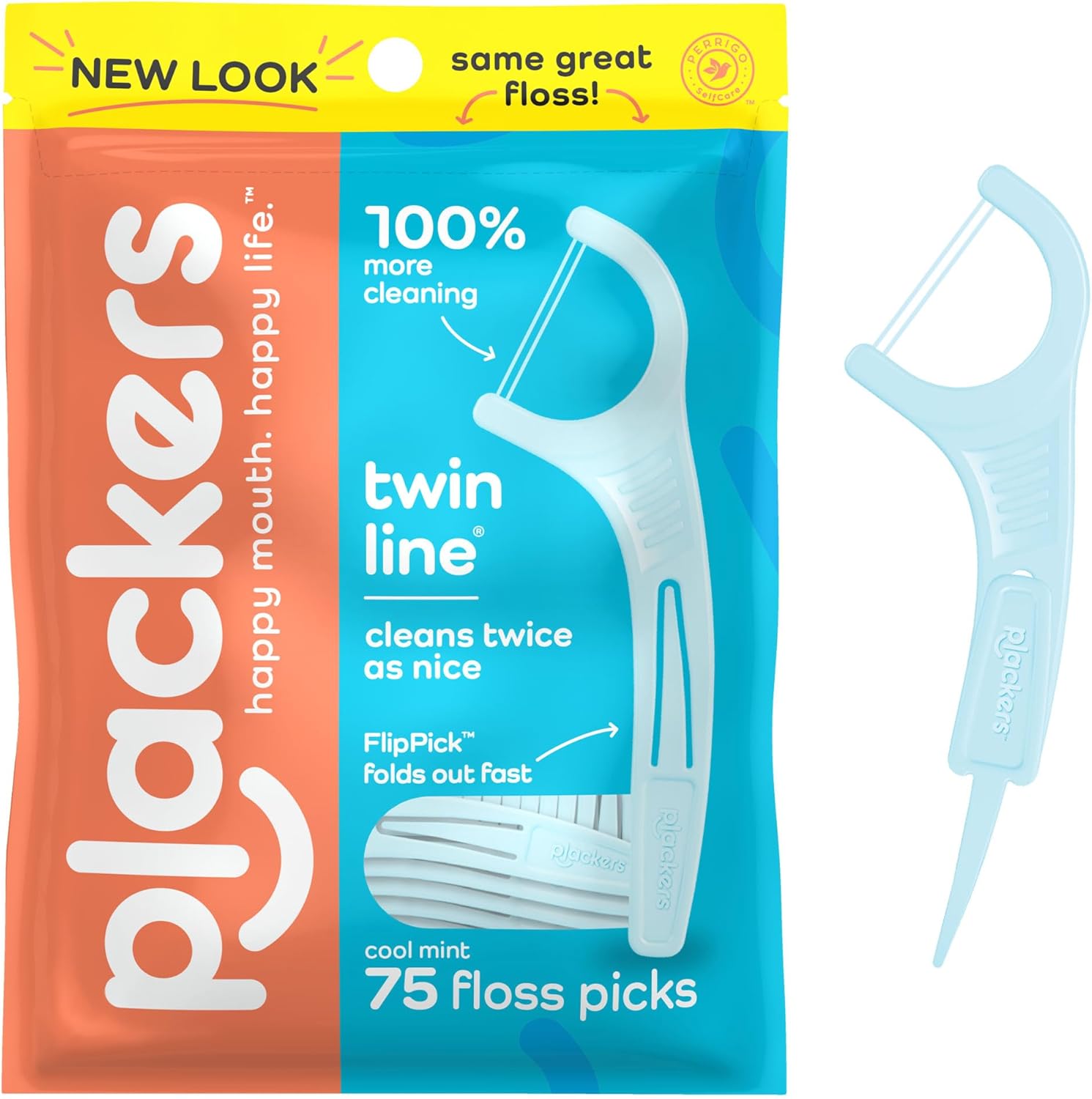 Plackers Grind No More Night Guard, Nighttime Protection for Teeth, Sleep Well, BPA Free  Twin-Line Dental Flossers, Cool Mint Flavor, Dual Action Flossing System, Easy Storage