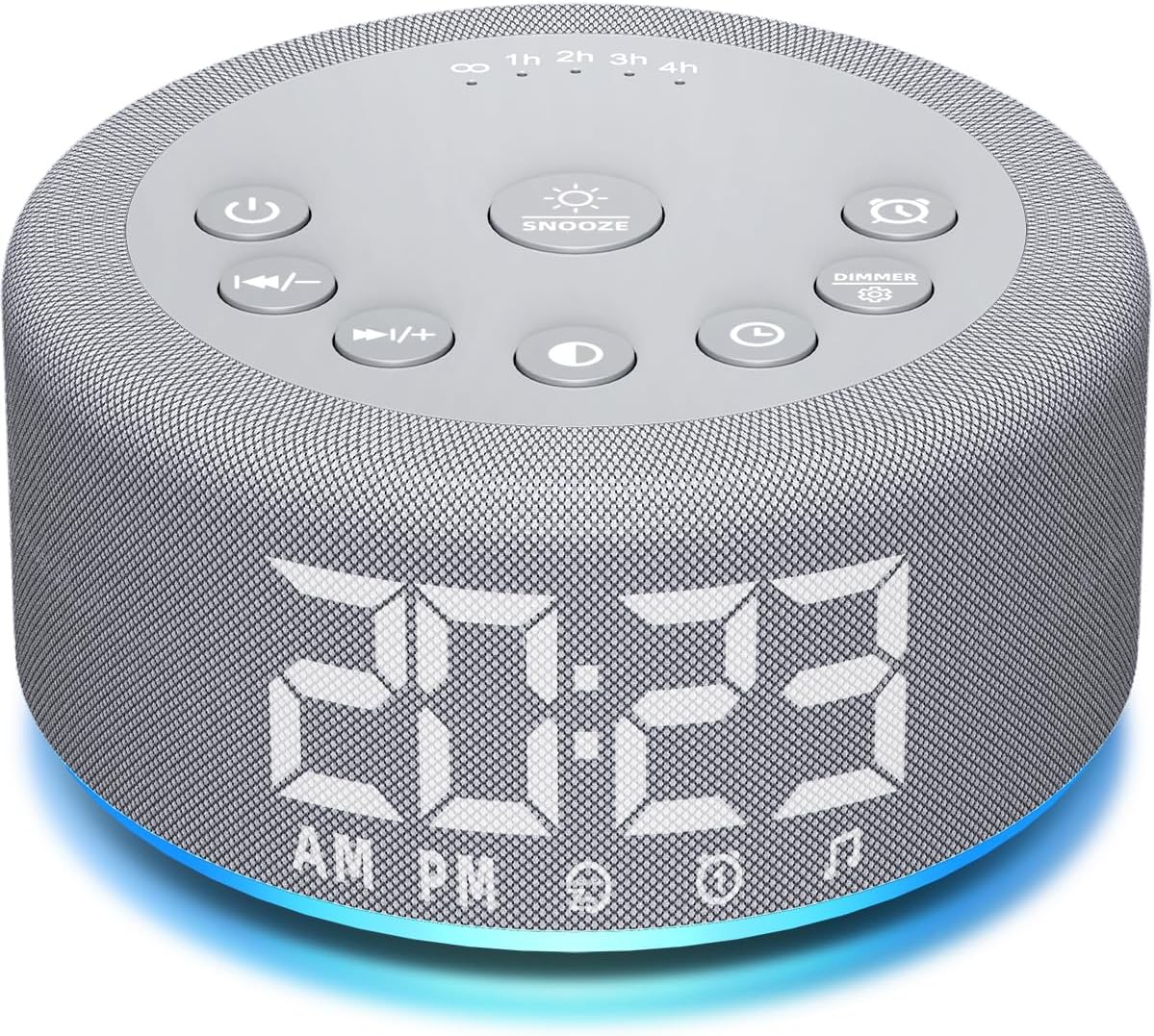 【3 in 1】Sound Machine Alarm Clock Night Light White Noise Machine with 27 Sleeping Sounds for baby Kids Adults 32 Level Volume Auto Off Timer Memory Function Digital Clock with 30 Wake Up Sounds