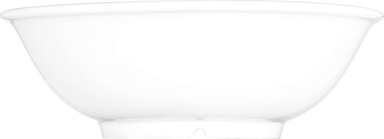 Carlisle FoodService Products Reusable Plastic Bowl Footed Bowl for Home and Restaurant, Melamine, 36 Ounces, White, (Pack of 12)
