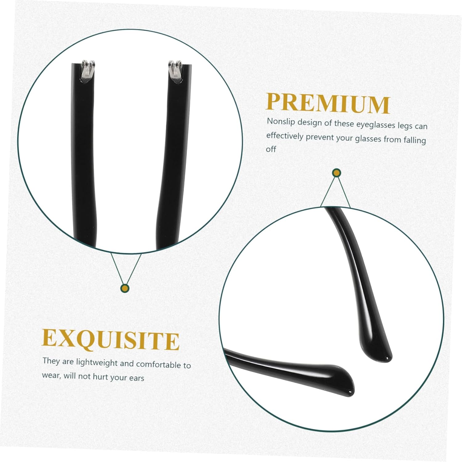 HEALLILY 1 Pair Glasses Accessories Sunglasses Eyeglasses Universal Glasses Temple Glasses Repair Accessories Glasses Repair Kit Glasses Parts Glasses Supplies Glasses Arms Replace Metal