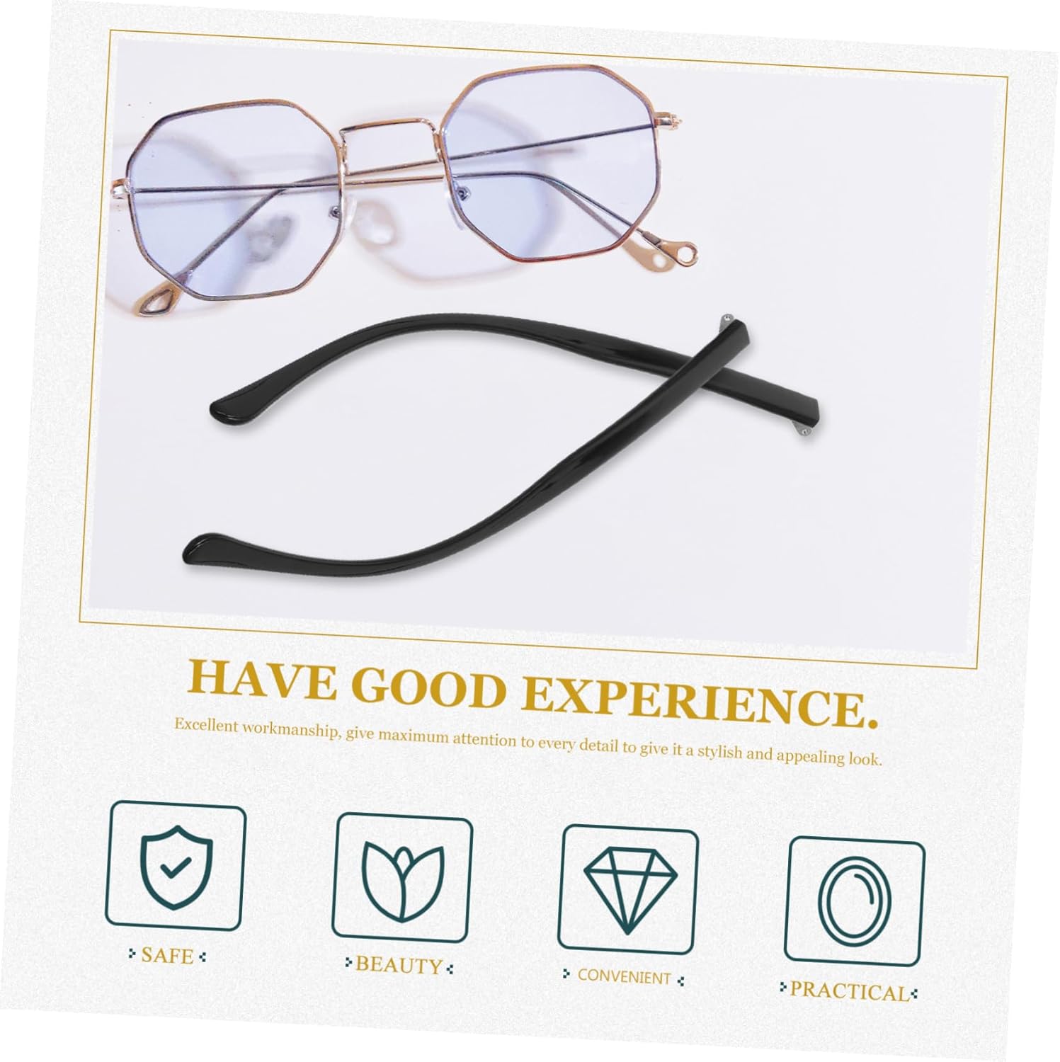HEALLILY 1 Pair Glasses Accessories Sunglasses Eyeglasses Universal Glasses Temple Glasses Repair Accessories Glasses Repair Kit Glasses Parts Glasses Supplies Glasses Arms Replace Metal