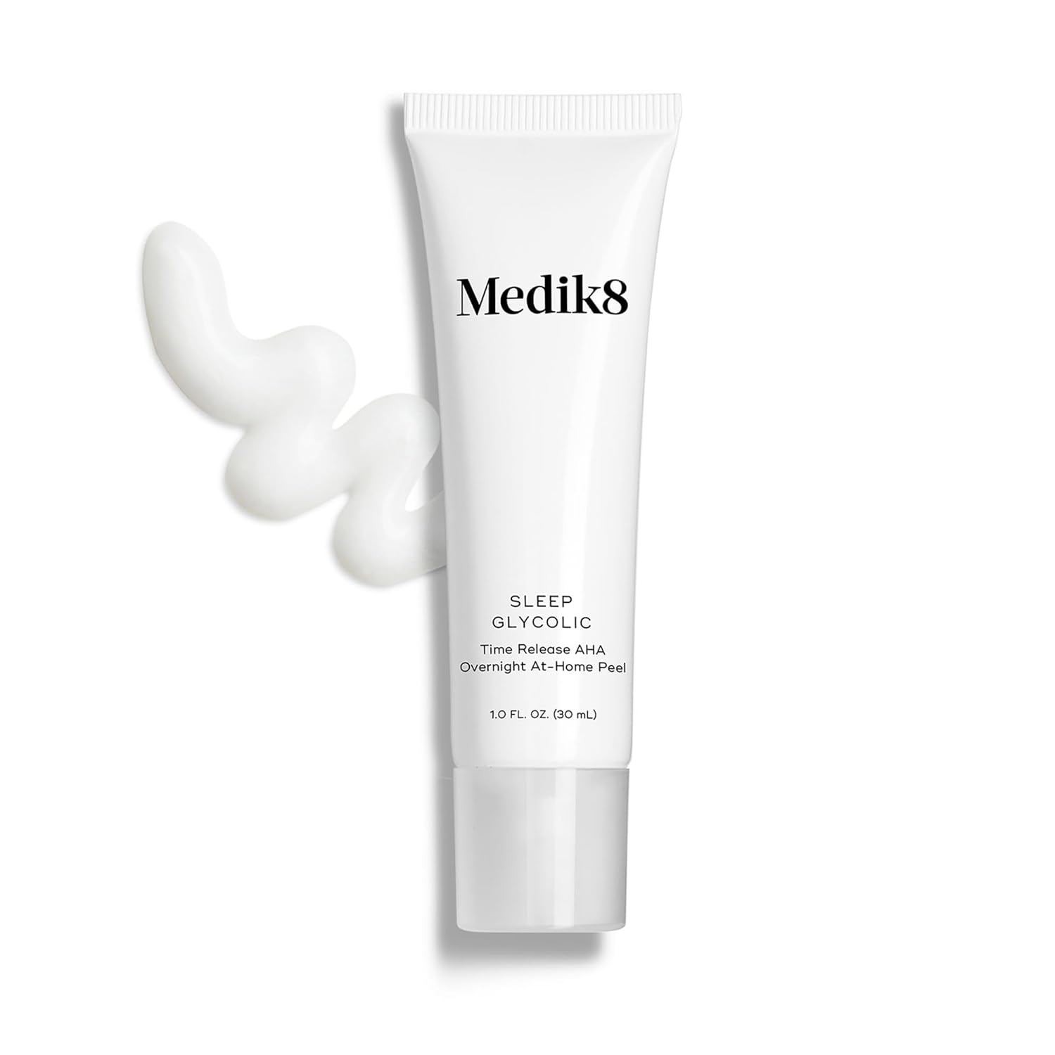 Medik8 Sleep Glycolic - Exfoliating Glycolic Acid At Home Face Peel - Overnight AHA Anti-Aging Skin Treatment - Glycerin and Korean Clover - 1.0 oz