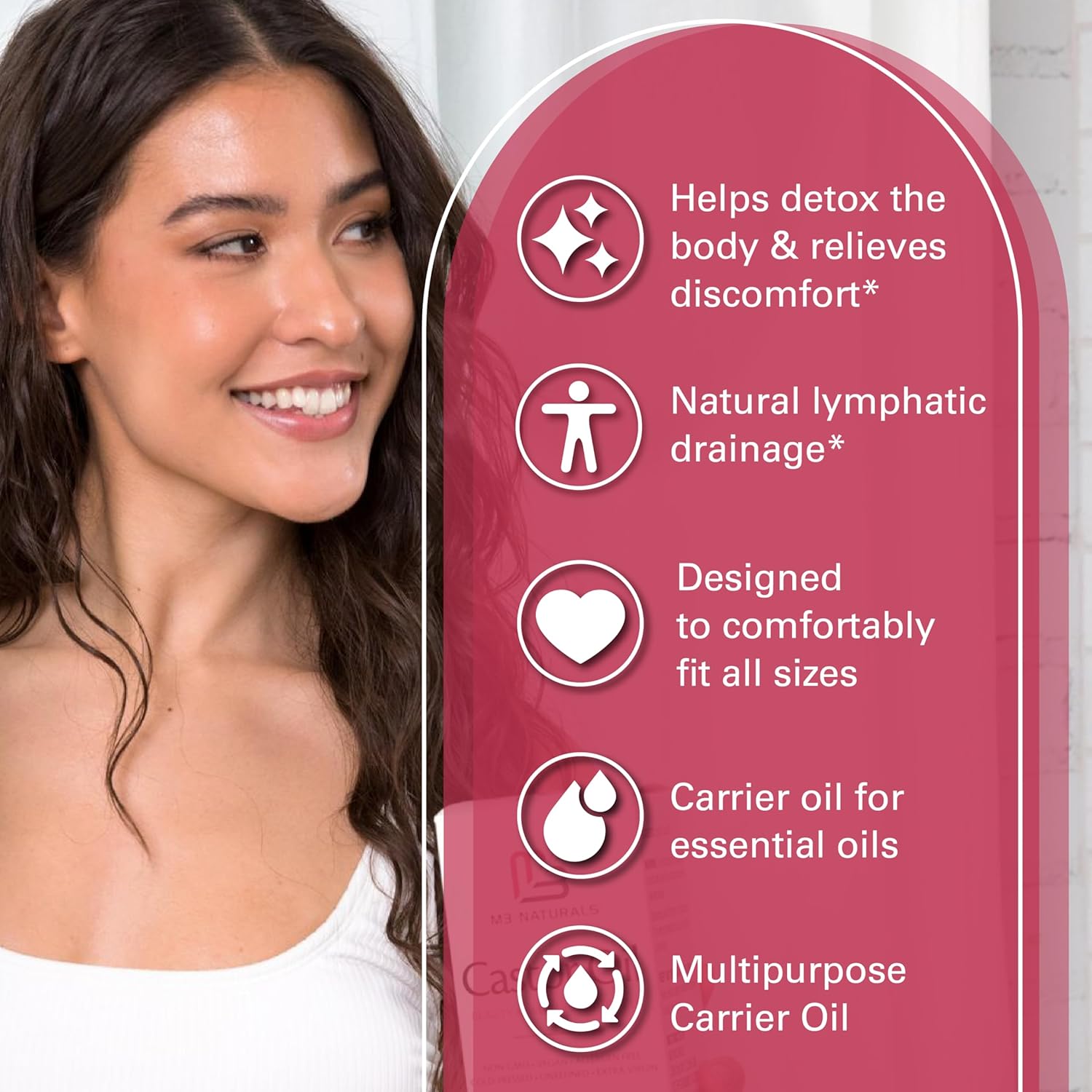 Pure Castor Oil Pack Kit - Large Hexane Free Cold Pressed Castor Oil in Glass Bottle plus Adjustable and Reusable Organic Cotton Castor Oil Wrap Kit for Detox  Wellness Practices (1 of Each)