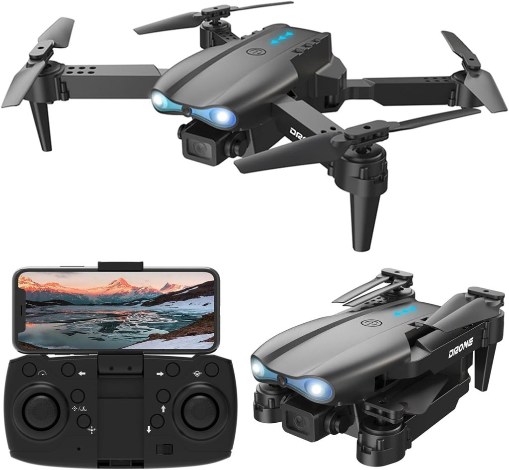 LADIGASU Drone With Camera, Drone With Dual 1080p Hd Fpv Camera Remote Control Toys Gifts For Boys Girls With Altitude Hold Headless Mode Start Speed Adjustment