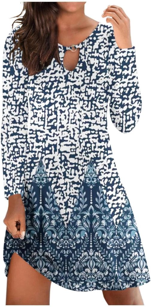 lcepcy Summer Dresses for Women 2023 Casual Bohemian Floral Print Beach Cover up Crew Neck Sleeveless Sundresses