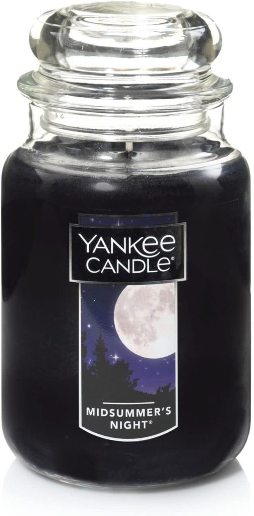 Yankee Candle MidSummers Night Scented, Classic 22oz Large Jar Single Wick Candle, Over 110 Hours of Burn Time
