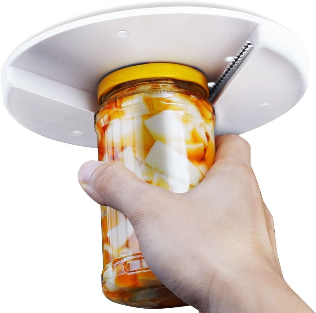 Under Cabinet Jar Opener for Weak Hands，2023 New Open Jars with Ease - Jar Opener for Seniors with Arthritis，Opener-Can Openers for Seniors with Arthritis Kitchen Top Gadgets (With Anti-Slip Mat1)