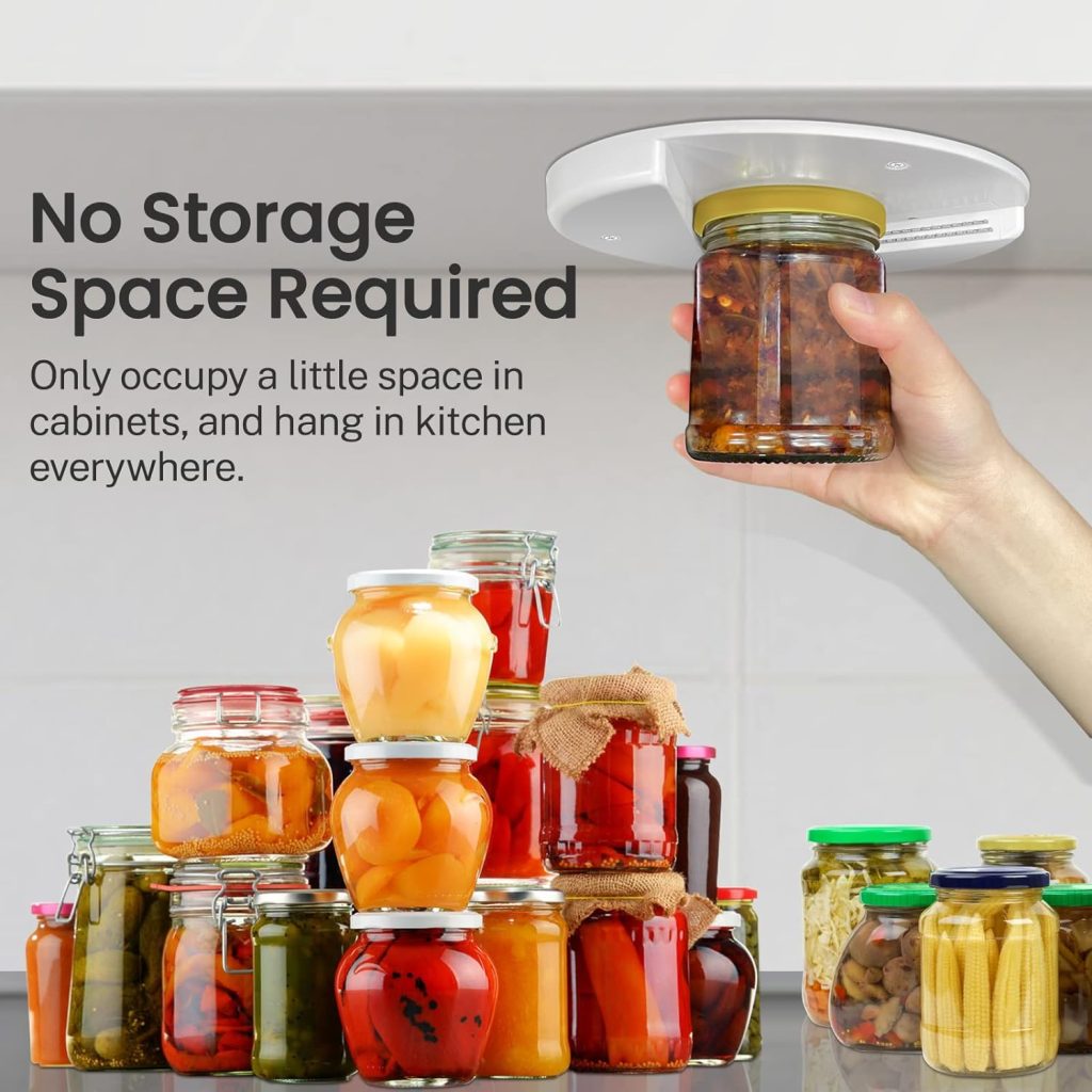 Under Cabinet Jar Opener for Weak Hands，2023 New Open Jars with Ease - Jar Opener for Seniors with Arthritis，Opener-Can Openers for Seniors with Arthritis Kitchen Top Gadgets (With Anti-Slip Mat1)